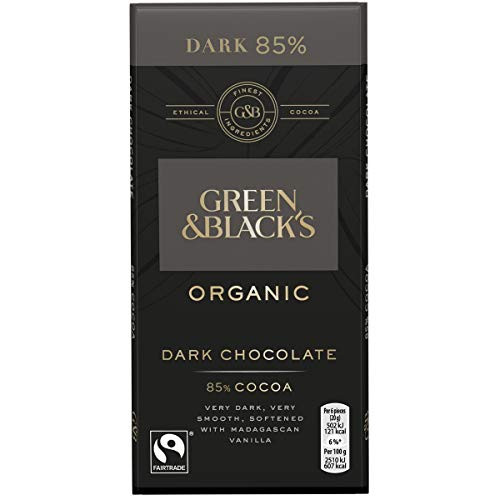 Green  and  Blacks Organic Fairtrade Dark Chocolate - 85 percent Cocoa -100g- - Pack of 2