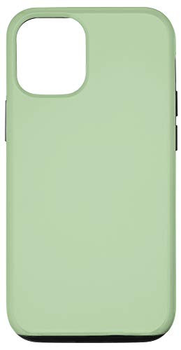 iPhone 12/12 Pro Light Sage Green Solid Color Plain Background Case