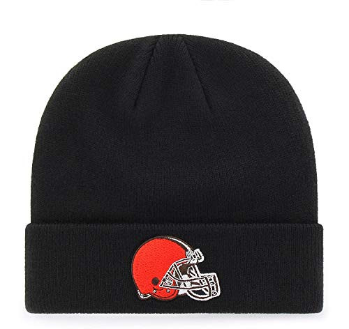 47 Cleveland Browns Child/Kids Black Cuff Beanie Hat - Kids NFL Knit Cuffed Cap