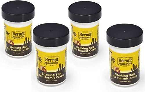 -4 Pack- Flukers Soaking Salt for Hermit Crabs 2.4-Ounce Each