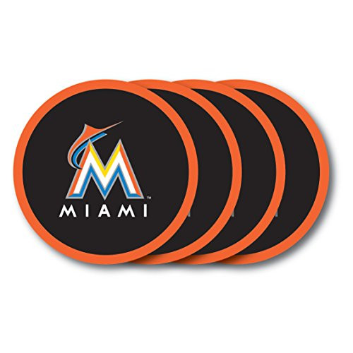MLB Miami Marlins Vinyl Coaster Set -Pack of 4-