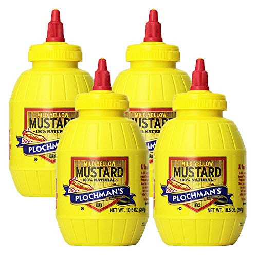 Plochmans Original Mild Classic Yellow Mustard 10.5 Oz -4 Pack-