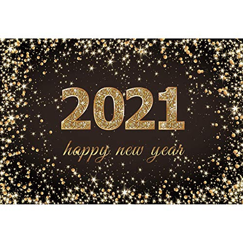 OFILA 2021 Happy New Year Backdrop 7x5ft Polyester Fabric New Year Eve Party Photos Background Glitters Bokeh Background New Year Photo Booth New Year Events Decor Props