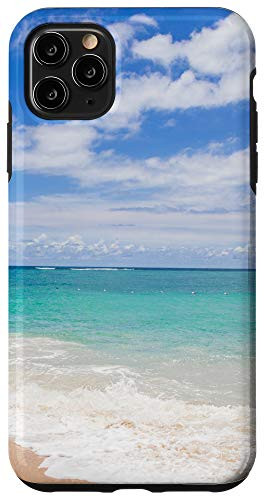 iPhone 11 Pro Max Beach Scene Tropical Waves Sand Clouds Blue Ocean Landscape Case