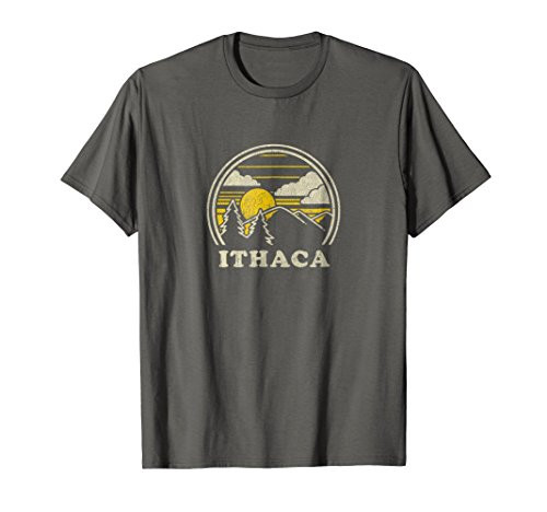 Ithaca New York NY T Shirt Vintage Hiking Mountains Tee
