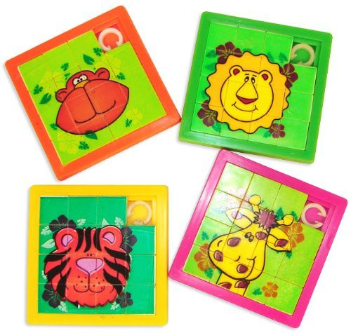 Fun Express Zoo Animal Slide Puzzles (1 Dozen)