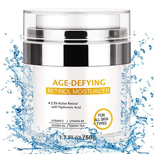 Retinol Moisturizer Cream - Anti-Wrinkle Cream for Face Neck and Eye Area Retinol Cream with Hyaluronic Acid and 2.5 percent Retinol Complex Anti Aging Cream - Repair Aging Skin Day and Night Cream