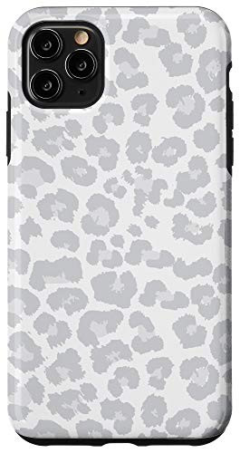 iPhone 11 Pro Max White Gray Cheetah Leopard Print Animal Skin Cute Trendy Case