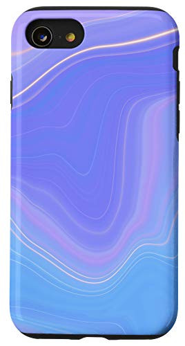 iPhone SE -2020- / 7 / 8 Cyan Blue Yellow Orange Purple Pink Swirl Pattern AEP158 Case