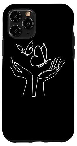 iPhone 11 Pro Butterfly Line Art Abstract Minimalist Cool Novelty Gifts Case