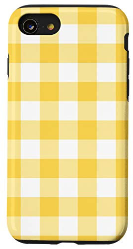 iPhone SE -2020- / 7 / 8 Yellow Orange Gingham Plaid Rustic Pattern AEH567 Case