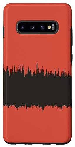 Galaxy S10 Plus Modern Stripe Pattern Dark Brown  and  Bright Red AEW492 Case