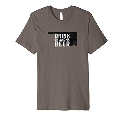 Drink Local Oklahoma Craft Beer State Outline Premium T-Shirt