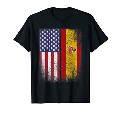 Spanish American Flag Spain Usa Bandera Espana T-Shirt Spanish American Flag Spain Usa Bandera Espana T-Shirt