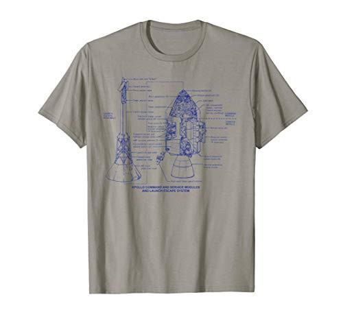 NASA Apollo Spacecraft Module Blueprint T-Shirt
