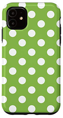 iPhone 11 Polka Dot Phone Case White and Green Pastel Retro Color Case
