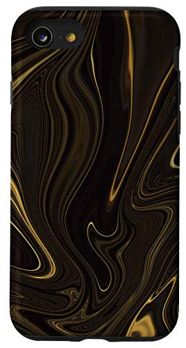 iPhone SE -2020- / 7 / 8 Yellow Green Brown Black Swirl Pattern AEP144 Case