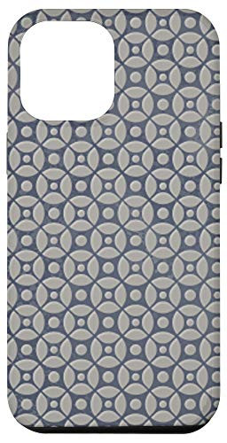 iPhone 12 Pro Max Geometric Vintage Retro Circle pattern Grey White Case