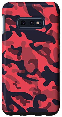 Galaxy S10e Orange Red Maroon Brown Teal Camo Camoflage AEH840 Case
