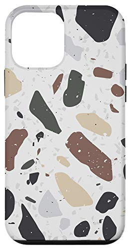 iPhone 12 mini Terrazzo Gray Tan Brown Black Green White Pattern AEP016 Case