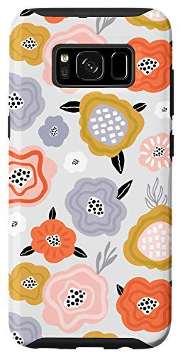 Galaxy S8 Floral Flower Garden Coral Yellow  and  Grey Pattern AEN147 Case