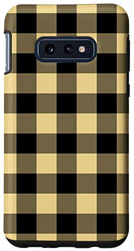 Galaxy S10e Yellow Black Gray Gingham Plaid Rustic Pattern AEH614 Case