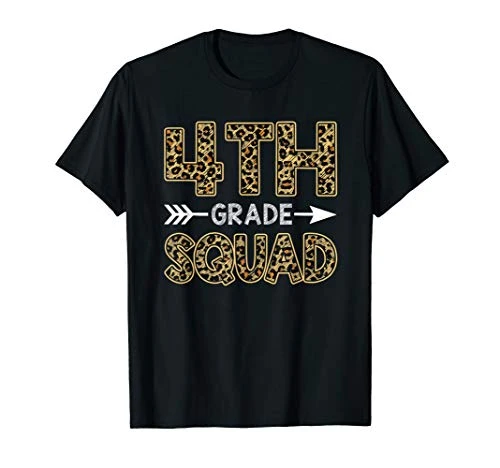 4th Grade Squad Leopard Shirt Fourth Grade Teacher Student T-Shirt