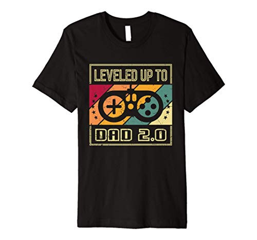 Dad 2.0 Gamer Funny Second Time Dad Pregnancy Announcement Premium T-Shirt