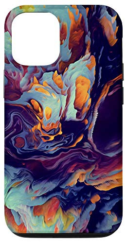 iPhone 12/12 Pro Yellow Orange Red Brown Blue Purple Cyan Pattern AEH108 Case