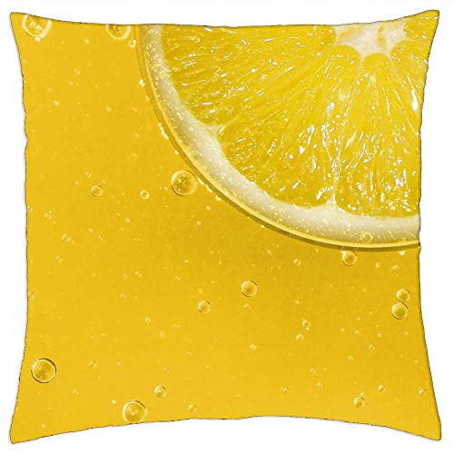 LESGAULEST Throw Pillow Cover -24x24 inch- - Lemon Fruit Sour Yellow Slice of Lemon