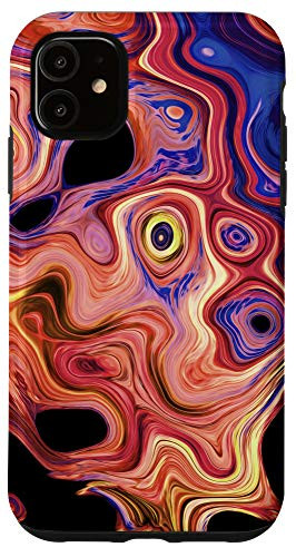 iPhone 11 Blue Cyan Yellow Orange Red Brown Pink Black Pattern AEH275 Case