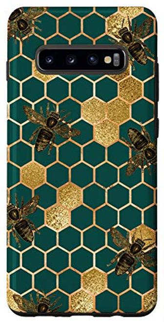 Galaxy S10 Plus Bees Honeycomb Yellow Honey Hexagon Bees Hive Olive Bees Case Galaxy S10 Plus Bees Honeycomb Yellow Honey Hexagon Bees Hive Olive Bees Case