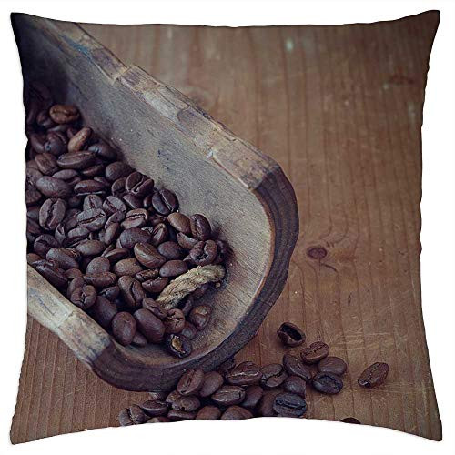 LESGAULEST Throw Pillow Cover -24x24 inch- - Coffee Coffee Beans Roasted Brown Dark Caffeine