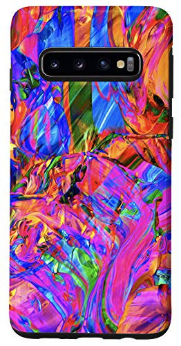 Galaxy S10 Blue Yellow Orange Red Green Pink Pattern AEH156 Case