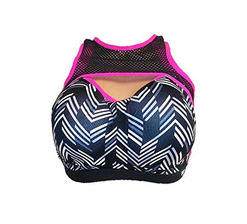 Victorias Secret Angel Sports Bra Chevron Mesh Pink/Black/White 32D