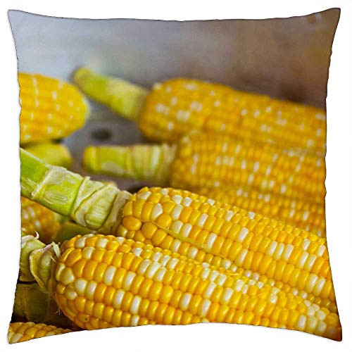 LESGAULEST Throw Pillow Cover -24x24 inch- - Pop Corn Yellow Pop Popcorn Food Nutrition Eat