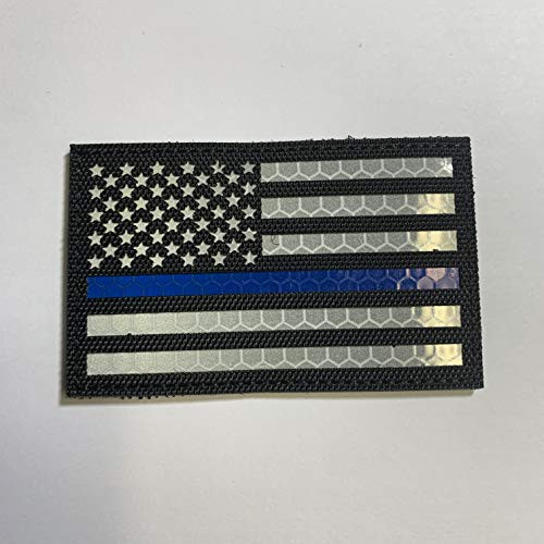 American Sheepdog Reflective Thin Blue Line Flag Patch