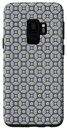 Galaxy S9 Geometric Vintage Retro Circle pattern Grey White Case