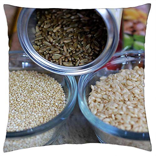 LESGAULEST Throw Pillow Cover -24x24 inch- - Grains Brown Rice Quinoa Freekeh Brown Rice Food