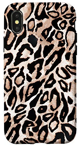 iPhone X/XS Brown Black Safari Animal Print Pattern AEH541 Case