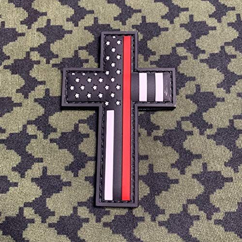 American Sheepdog Thin Red Line Cross Patch