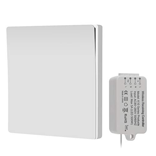 Wireless Switch,Wireless Light Switch,No Battery No Wiring, Quick Create or Relocate On/off Switches for Lamps Fans Appliances, Self-Powered Switch Remote Control House Lighting,White