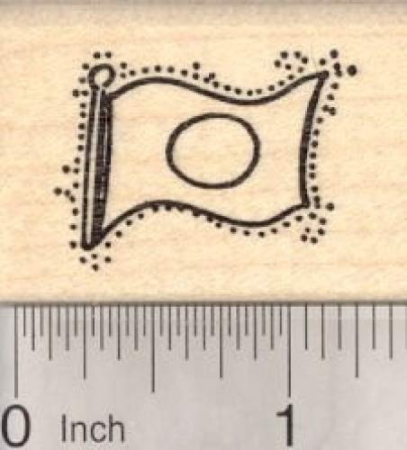 Hinomaru Flag of Japan Rubber Stamp Circle of The Sun Nisshoki