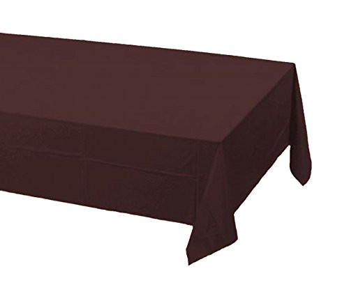 2 Plastic Rectangular Tablecloths 54 inchX 108 inch Table Cover - Brown
