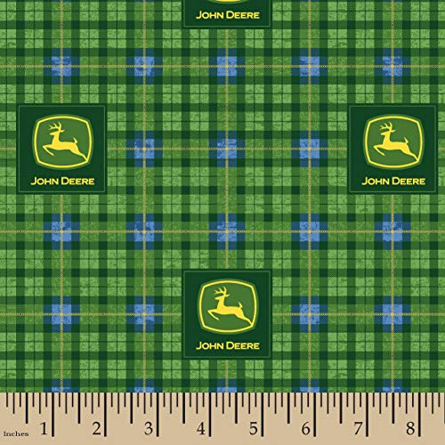 John Deere Green Tartan Fabric