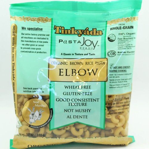 Tinkyada Organic Elbows Brown Rice Pasta 12-ounce Boxes -Pack of 3-