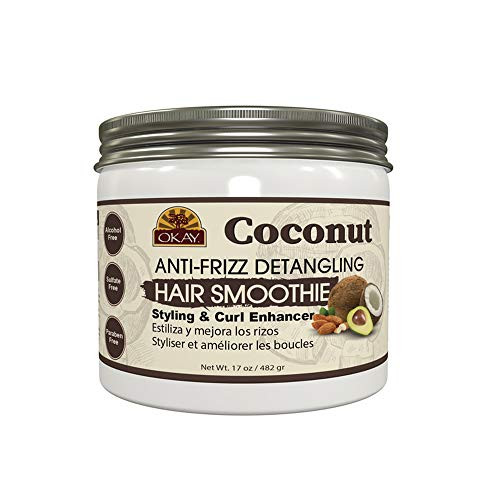 Okay coconut anti frizz detangling hair smoothie 17 ounce White 17 Ounce