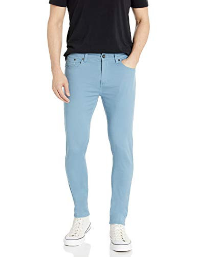 WT02 Mens Basic Stretch Twill Pants Dust Blue SuperSkinny 30X30