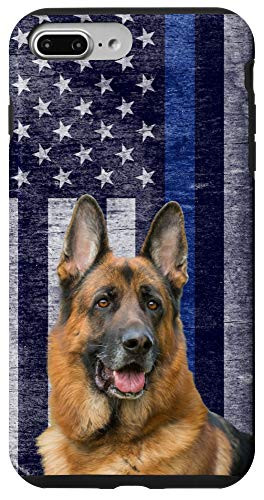 iPhone 7 Plus/8 Plus Thin Blue Line US Flag German Shepherd Police Dog K-9 Gift Case
