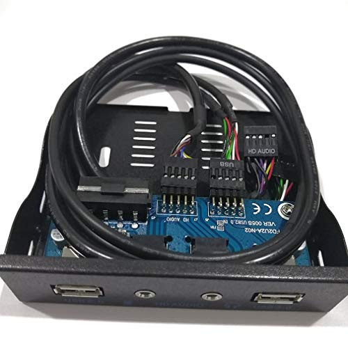 YCYG 3.5 2-USB 2.0 Port HUB  Plus HD Audio Output Floppy Drive Expansion Front Panel Black